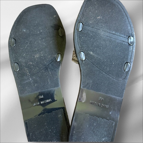 Vince Camuto Jaquell Pool Slides! Black and Silver Sequined EUC Size 8 - Picture 10 of 13